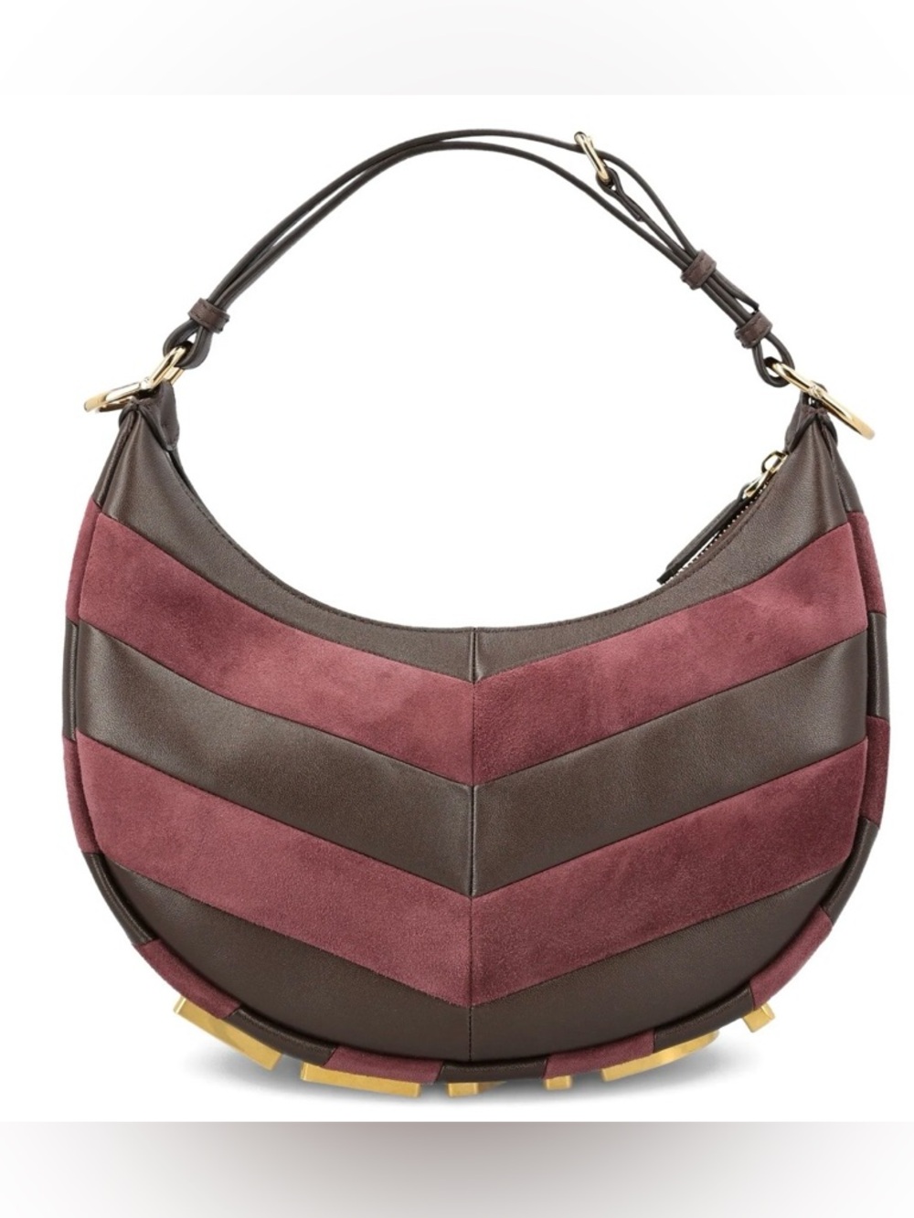 FENDI Fendigraphy chevron pattern hobo shoulder bag - Picture 6 of 6